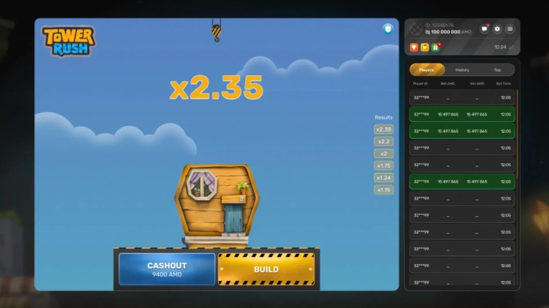 Tower Rush demo vs real money — feature comparison table