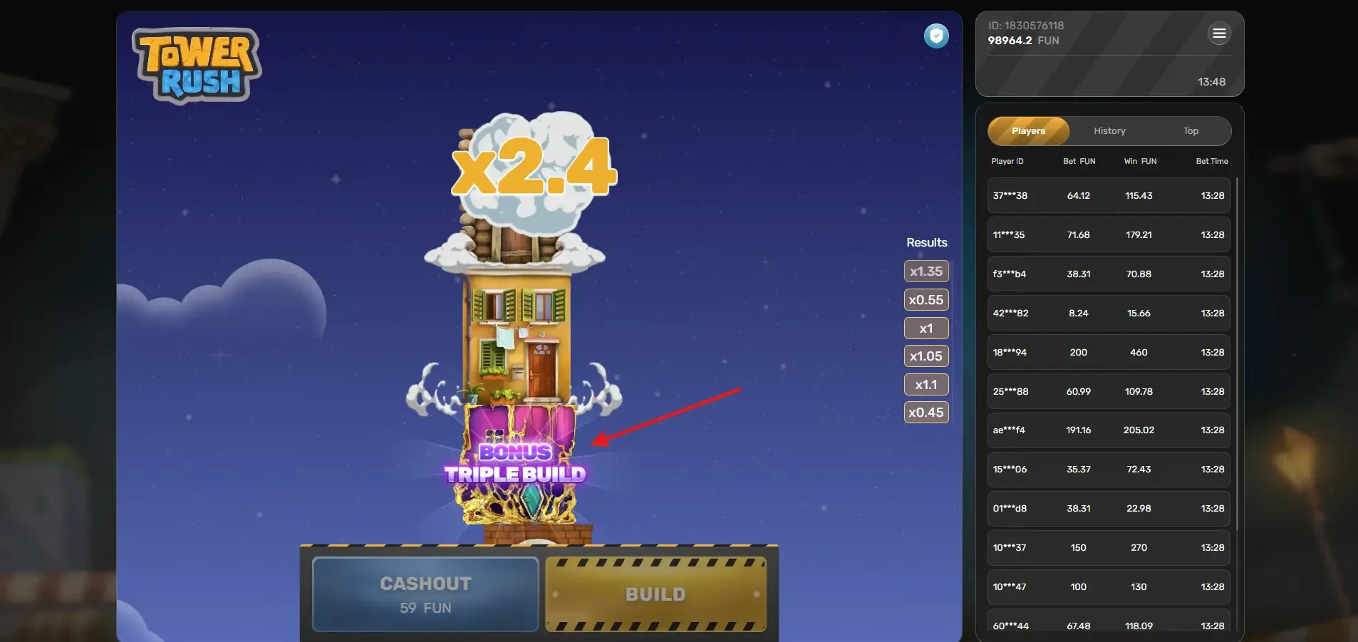 Tower Rush strategy guide — different risk levels and multiplier targets