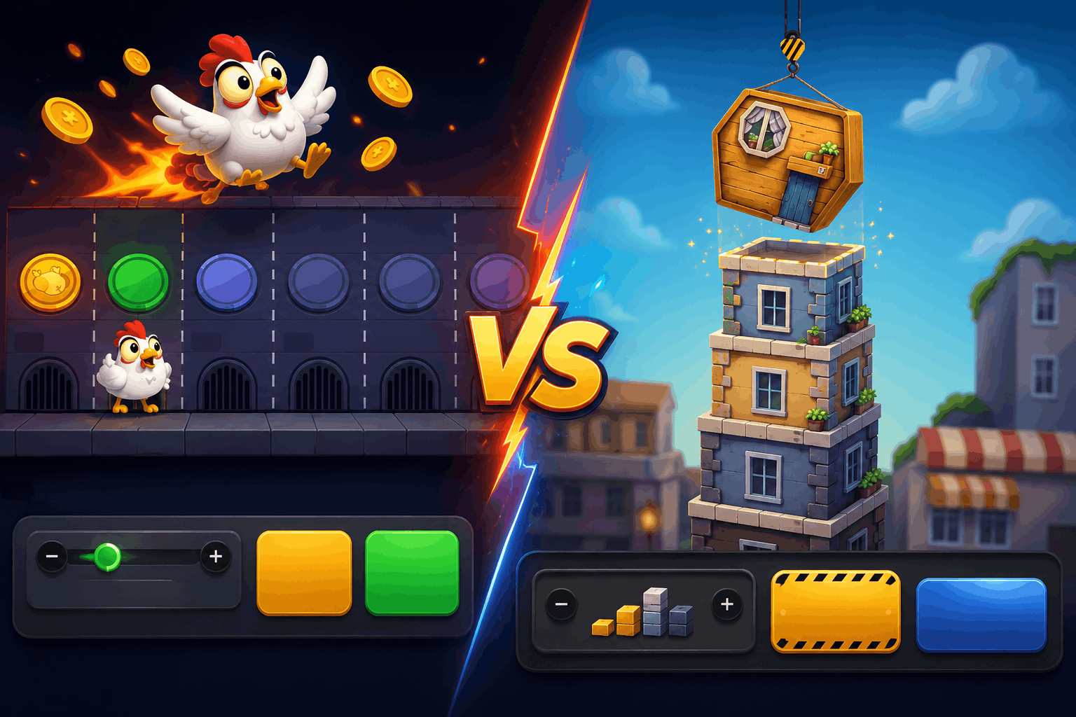 Tower Rush vs Chicken Road — RTP, mechanics and strategy depth comparison chart